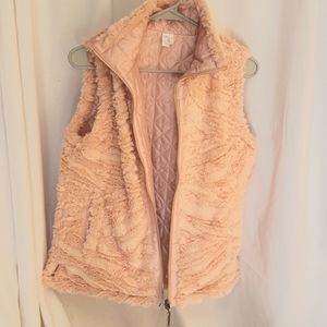 Vest faux fur light peach